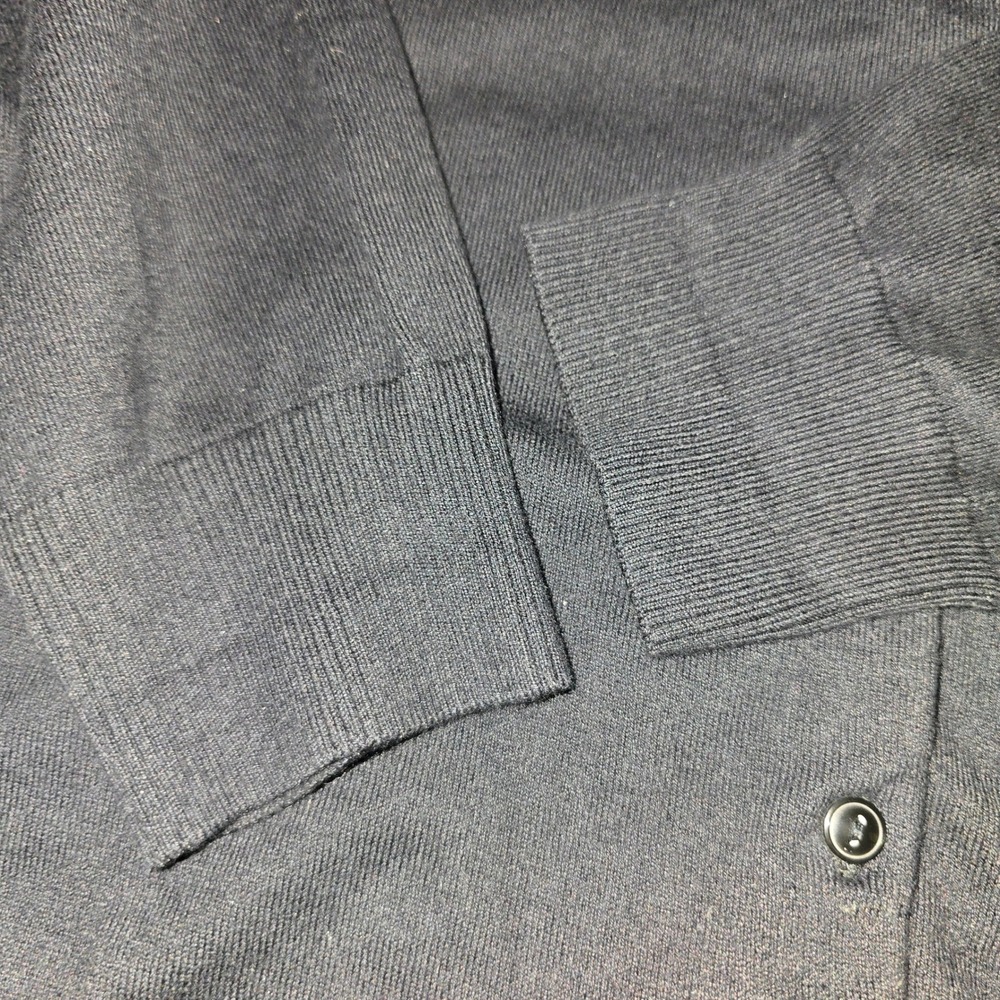 LL Bean Cardigan Sweater Women Classic 1X Navy Blue Cotton Blend Button Front - Picture 5 of 8